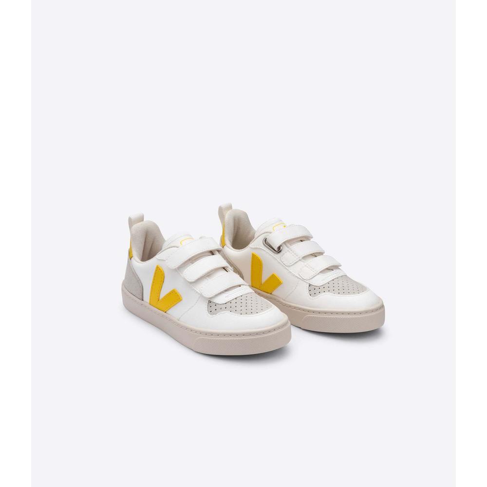 Veja V-10 CWL Kids' Shoes White/Gold | NZ 787YXF